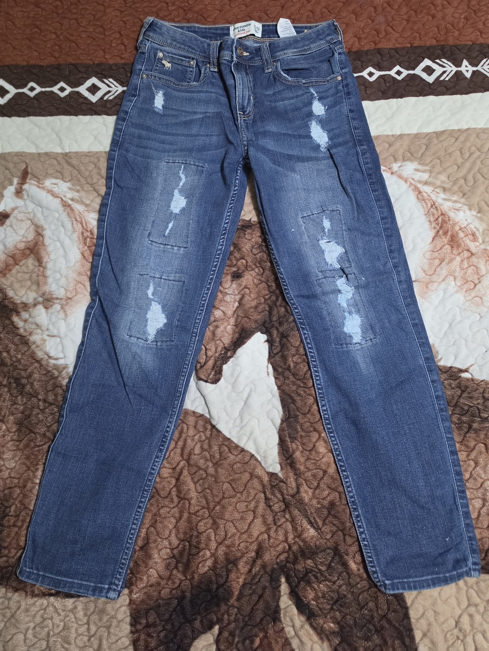 abercrombie kids Distressed Medium Blue Jeans